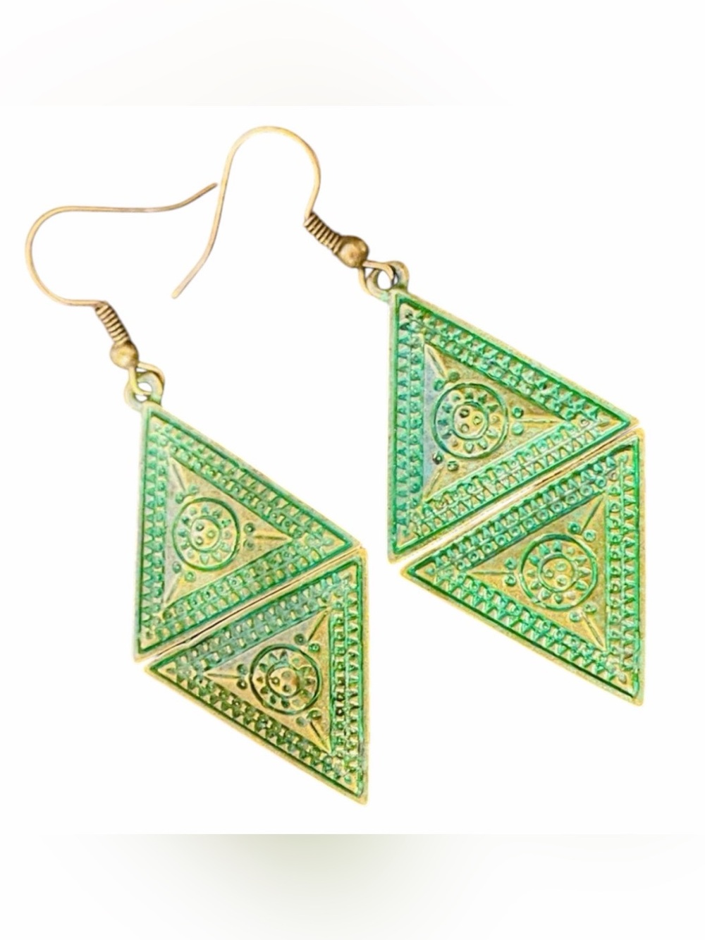 🔴Antique Brass Boho Hinged Earrings